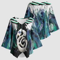 Aotearoa Korowai Motif Kimono Sleeve Blouse Hei Manaia Poutama Maori Pattern LT14 - Polynesian Pride