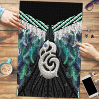Aotearoa Korowai Motif Puzzle Hei Manaia Poutama Maori Pattern LT14 Turquoise - Polynesian Pride