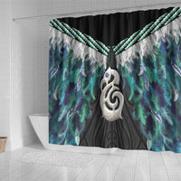 Aotearoa Korowai Motif Shower Curtain Hei Manaia Poutama Maori Pattern LT14 - Polynesian Pride