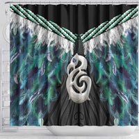 Aotearoa Korowai Motif Shower Curtain Hei Manaia Poutama Maori Pattern LT14 - Polynesian Pride