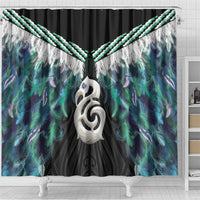 Aotearoa Korowai Motif Shower Curtain Hei Manaia Poutama Maori Pattern LT14 - Polynesian Pride