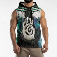 Aotearoa Korowai Motif Sleeveless Hoodie Hei Manaia Poutama Maori Pattern LT14 - Polynesian Pride