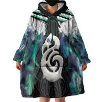 Aotearoa Korowai Motif Wearable Blanket Hoodie Hei Manaia Poutama Maori Pattern LT14 - Polynesian Pride