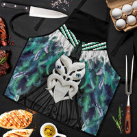Aotearoa Korowai Motif Apron Maori Wheku Poutama LT14 Turquoise - Polynesian Pride