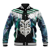 Aotearoa Korowai Motif Baseball Jacket Maori Wheku Poutama LT14 Unisex Turquoise - Polynesian Pride
