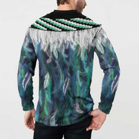 Aotearoa Korowai Motif Button Sweatshirt Maori Wheku Poutama LT14 - Polynesian Pride