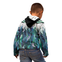 Aotearoa Korowai Motif Kid Hoodie Maori Wheku Poutama