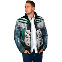 Aotearoa Korowai Motif Padded Jacket Maori Wheku Poutama LT14 - Polynesian Pride