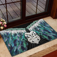 Aotearoa Korowai Motif Rubber Doormat Maori Wheku Poutama LT14 - Polynesian Pride