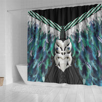 Aotearoa Korowai Motif Shower Curtain Maori Wheku Poutama LT14 - Polynesian Pride