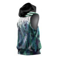 Aotearoa Korowai Motif Sleeveless Hoodie Maori Wheku Poutama LT14 - Polynesian Pride