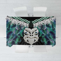 Aotearoa Korowai Motif Tablecloth Maori Wheku Poutama LT14 Turquoise - Polynesian Pride