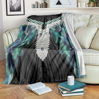 Aotearoa Korowai Motif Blanket Maori Tane Poutama LT14 Turquoise - Polynesian Pride