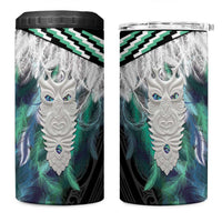 Aotearoa Korowai Motif 4 in 1 Can Cooler Tumbler Maori Tane Poutama LT14 One Size: 16 oz Turquoise - Polynesian Pride