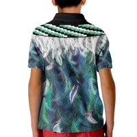 Aotearoa Korowai Motif Kid Polo Shirt Maori Tane Poutama