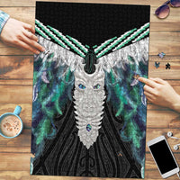 Aotearoa Korowai Motif Puzzle Maori Tane Poutama LT14 Turquoise - Polynesian Pride