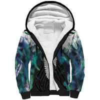 Aotearoa Korowai Motif Sherpa Hoodie Maori Tane Poutama LT14 Unisex Turquoise - Polynesian Pride
