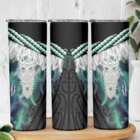 Aotearoa Korowai Motif Skinny Tumbler Maori Tane Poutama