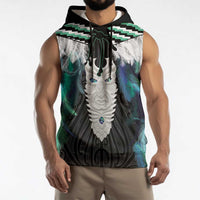 Aotearoa Korowai Motif Sleeveless Hoodie Maori Tane Poutama LT14 - Polynesian Pride