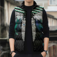 Aotearoa Korowai Motif Sleeveless Puffer Jacket Maori Tane Poutama LT14 - Polynesian Pride