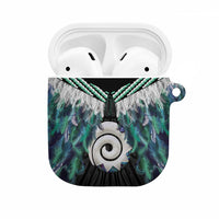 Aotearoa Korowai Motif AirPods Case Maori Koru Poutama LT14 Turquoise - Polynesian Pride