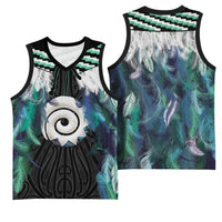 Aotearoa Korowai Motif Basketball Jersey Maori Koru Poutama - Polynesian Pride