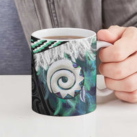 Aotearoa Korowai Motif Ceramic Mug Maori Koru Poutama - Polynesian Pride