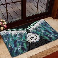 Aotearoa Korowai Motif Rubber Doormat Maori Koru Poutama LT14 - Polynesian Pride
