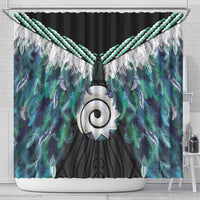 Aotearoa Korowai Motif Shower Curtain Maori Koru Poutama LT14 - Polynesian Pride