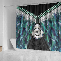 Aotearoa Korowai Motif Shower Curtain Maori Koru Poutama LT14 - Polynesian Pride