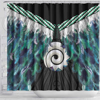 Aotearoa Korowai Motif Shower Curtain Maori Koru Poutama LT14 - Polynesian Pride