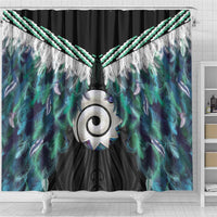 Aotearoa Korowai Motif Shower Curtain Maori Koru Poutama LT14 - Polynesian Pride