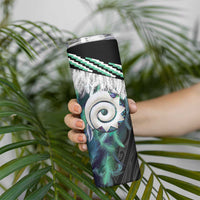 Aotearoa Korowai Motif Skinny Tumbler Maori Koru Poutama