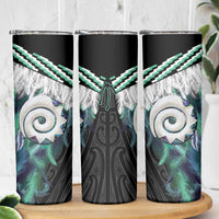 Aotearoa Korowai Motif Skinny Tumbler Maori Koru Poutama