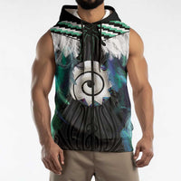 Aotearoa Korowai Motif Sleeveless Zip Hoodie Maori Koru Poutama LT14 - Polynesian Pride