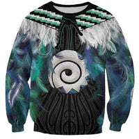 Aotearoa Korowai Motif Sweatshirt Maori Koru Poutama LT14 Unisex Turquoise - Polynesian Pride
