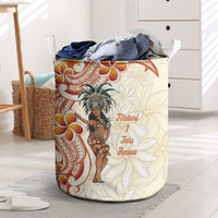 Heiva i Tahiti Laundry Basket Ori Tahitian Dance Tiare Maori LT14 Beige - Polynesian Pride