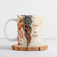 Heiva i Tahiti Ceramic Mug Ori Tahitian Dance Tiare Maori LT14 Beige - Polynesian Pride
