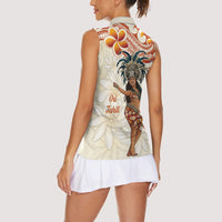 Heiva i Tahiti Women Sleeveless Polo Shirt Ori Tahitian Dance Tiare Maori