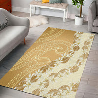 Heiva i Tahiti Area Rug Tahitian Tiare Maori Cowrie Lei Brown