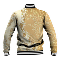 Heiva i Tahiti Baseball Jacket Tahitian Tiare Maori Cowrie Lei Brown LT14 - Polynesian Pride