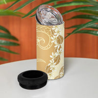 Heiva i Tahiti 4 in 1 Can Cooler Tumbler Tahitian Tiare Maori Cowrie Lei Brown