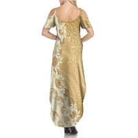 Heiva i Tahiti Family Matching Summer Maxi Dress and Hawaiian Shirt Tahitian Tiare Maori Cowrie Lei Brown