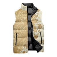 Heiva i Tahiti Sleeveless Puffer Jacket Tahitian Tiare Maori Cowrie Lei Brown LT14 - Polynesian Pride