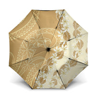 Heiva i Tahiti Umbrella Tahitian Tiare Maori Cowrie Lei Brown LT14 One Size Folded 11.42 inch Opened Diameter 37.4 inch Brown - Polynesian Pride