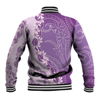 Heiva i Tahiti Baseball Jacket Tahitian Tiare Maori Cowrie Lei Purple LT14 - Polynesian Pride