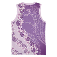Heiva i Tahiti Basketball Jersey Tahitian Tiare Maori Cowrie Lei Purple