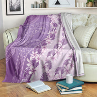 Heiva i Tahiti Blanket Tahitian Tiare Maori Cowrie Lei Purple LT14 Purple - Polynesian Pride