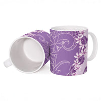 Heiva i Tahiti Ceramic Mug Tahitian Tiare Maori Cowrie Lei Purple LT14 - Polynesian Pride