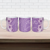 Heiva i Tahiti Ceramic Mug Tahitian Tiare Maori Cowrie Lei Purple LT14 - Polynesian Pride